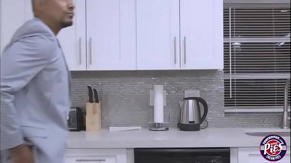 Nasty Alexis Dean gets fucked over the kitchen counter
