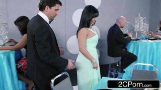 Horny Latin-American Couple Toni Ribas & Rose Monroe Anniversary Restaurant Fuck