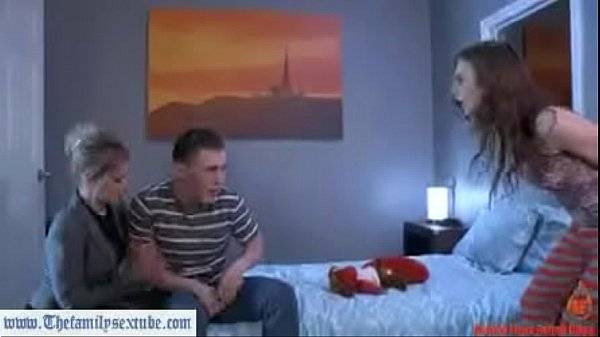 Hot milf mother helping creepy brother fuck his sister