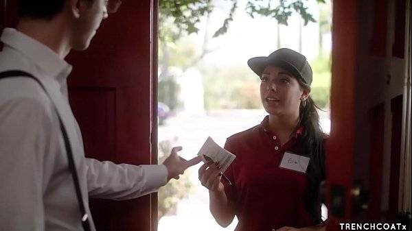 Pizza delivery girl Gina Valentina fucks her customer