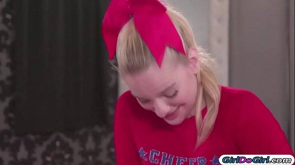 Teen cheerleaders kissing and are licking each others pussy