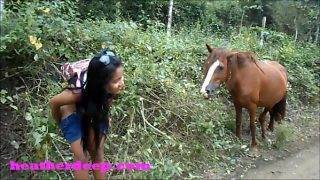 Heather Deep 4 wheeling on scary fast quad and Peeing next to horses in the jungle